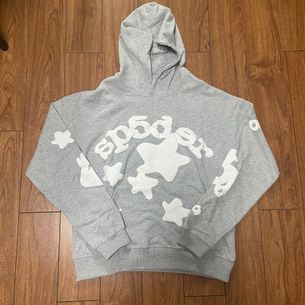 Gray Sweatshirt with White Graphic Design